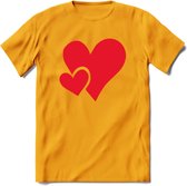 Valentijn Hart T-Shirt | Grappig Valentijnsdag Cadeautje voor Hem en Haar | Dames - Heren - Unisex | Kleding Cadeau | - Geel - XXL