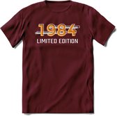 1984 Limited Edition T-Shirt | Goud - Zilver | Grappig Verjaardag en Feest Cadeau Shirt | Dames - Heren - Unisex | Tshirt Kleding Kado | - Burgundy - S