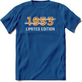 1953 Limited Edition T-Shirt | Goud - Zilver | Grappig Verjaardag en Feest Cadeau Shirt | Dames - Heren - Unisex | Tshirt Kleding Kado | - Donker Blauw - XXL