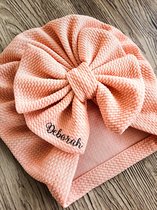 Baby Turban - met naam - Roze