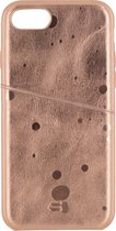Apple iPhone 7 Hoesje - Senza - Glam Cardslot Serie - Echt Leer Backcover - Metallic Rose - Hoesje Geschikt Voor Apple iPhone 7
