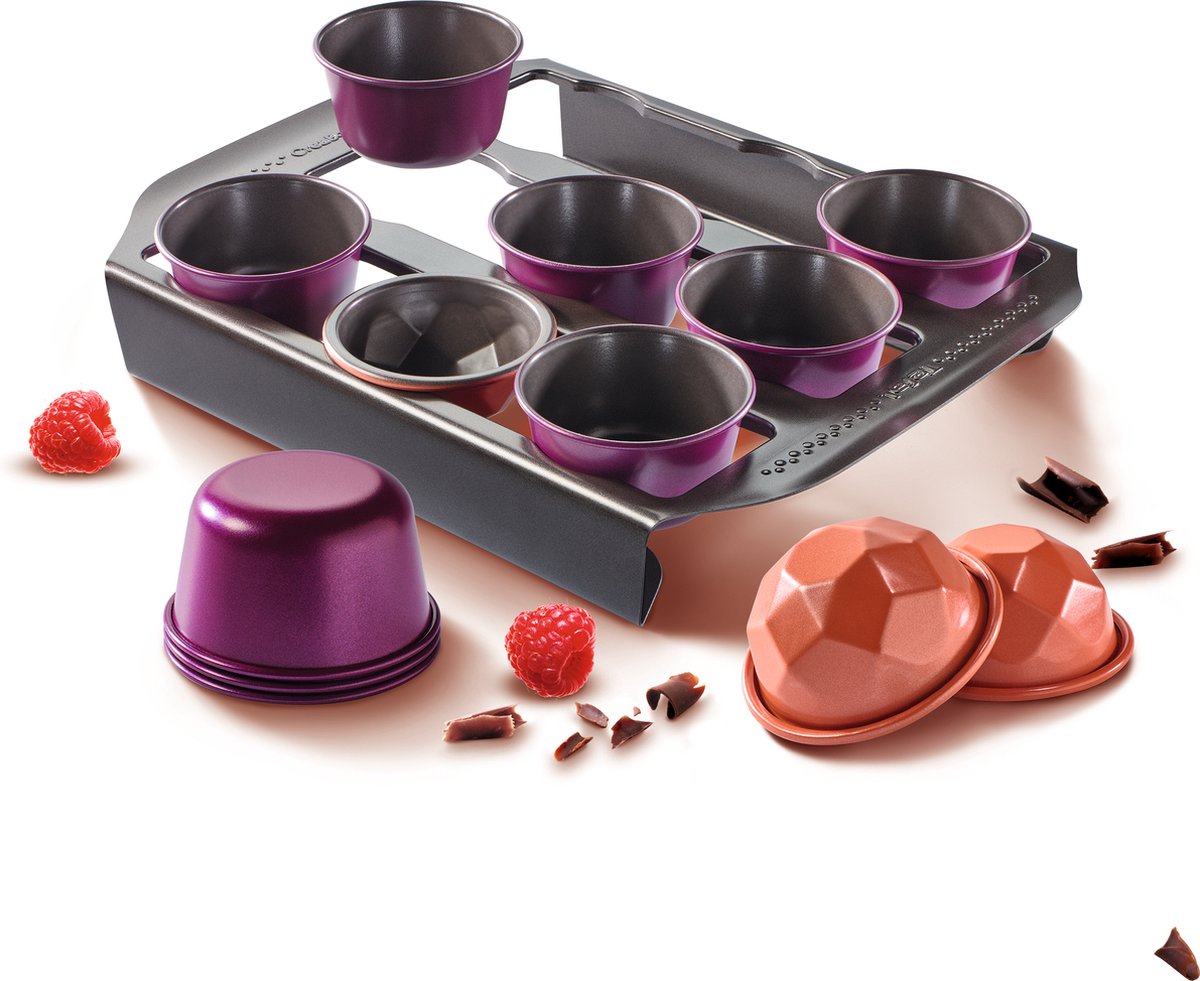 Tefal Creabake startersset (tray  9 muffin vormen en 3 geometrische bol vormen)