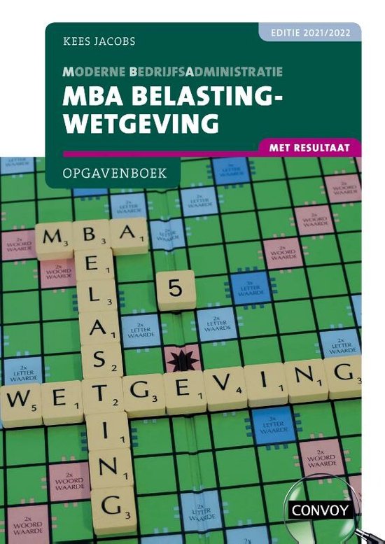 MBA Belastingwetgeving 2021-2022 Opgavenboek - cover