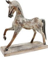 Beeld - Paard - Hout - White Wash - 38x38x15 cm - Sarana - Fairtrade Indonesie - Fairtrade