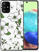 Smartphone Hoesje Geschikt voor Samsung Galaxy A71 Trendy Telefoonhoesjes met Zwarte rand Dogwood Flowers
