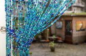Sukria - Kralengordijn blauw - Glaskralen vliegengordijn - 200 x 90 cm