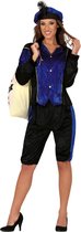 Fiestas Guirca Pietenpak roetveeg Piet - blauw/zwart - pieten verkleed kostuum 3-delig - dames L