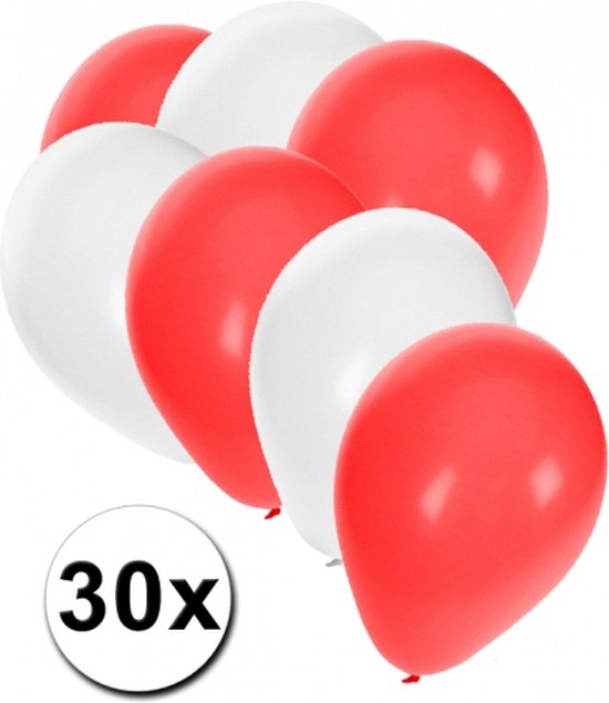 30x Ballonnen in Deense kleuren