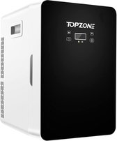 TOPZONE minikoelkast 20 liter draagbare AC/DC-aangedreven thermo-elektrische koeler en warmer met temperatuurbedieningspaneel voor auto's, huizen, kantoren en slaapkamer