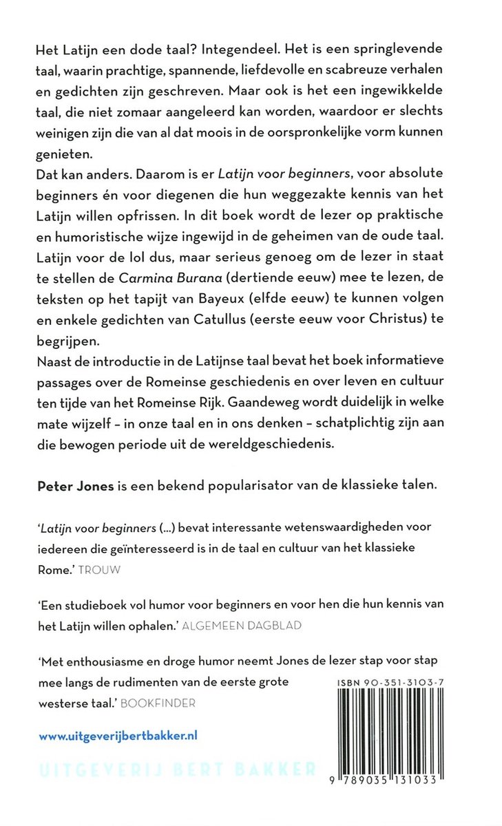 Boek met titel 'Latijn voor beginners', Peter Jones. Met recensies en ISBN.