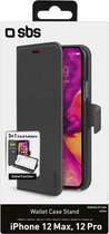 SBS Wallet Bookcase Hoesje - Geschikt voor Apple iPhone 12 - Zwart