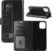 Mobigear Telefoonhoesje geschikt voor Apple iPhone 12 Hoesje | Mobigear Wallet Bookcase Portemonnee | Pasjeshouder voor 3 Pasjes | Telefoonhoesje voor Pinpas / OV Kaart / Rijbewijs - Zwart