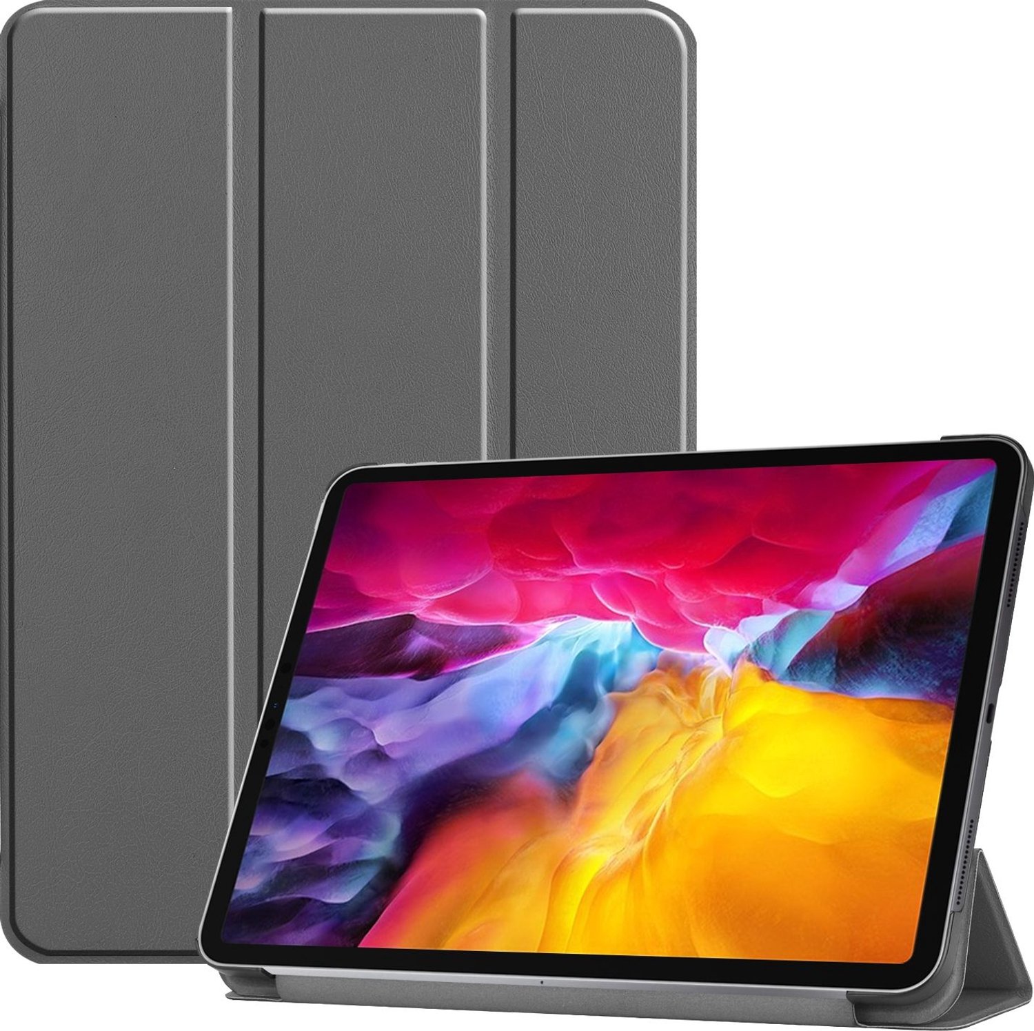 Mobigear Tablethoes geschikt voor Apple iPad Pro 11 Inch (2021) Hoes | Mobigear Tri-Fold Bookcase - Grijs