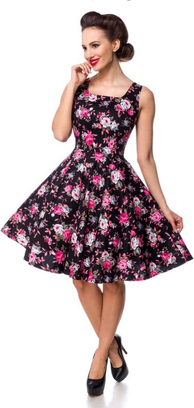 Belsira Swing jurk 50310 Zwart/Roze
