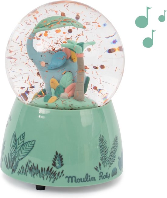 Boule à neige Musique Éléphant vert