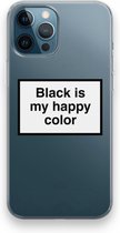 CaseCompany® - iPhone 12 Pro hoesje - Black is my happy color - Soft Case / Cover - Bescherming aan alle Kanten - Zijkanten Transparant - Bescherming Over de Schermrand - Back Cover
