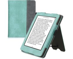 kwmobile hoes voor e-reader geschikt voor Kobo Glo HD / Touch 2.0 - Cover met standaard in mintgroen / donkergrijs - Kunstleer