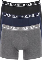 HUGO BOSS boxer brief (3-pack) - zwart - antraciet en navy blauw -  Maat: S