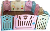 Speelbox - babybox -Speelpen-Boxen - Kinderbox-Ballenbak - Grondbox - Kruipbox - voor Peuter en kind - Afscherming - met zuignappen - 150 x 150 cm - 12 hekjes - 1 poort met slot - 1 speelmuur
