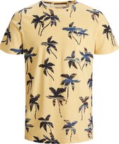 Jack & Jones T-shirt Jorhazy Aop Tee Ss Crew Neck 12188292 Sahara Sun Mannen Maat - L