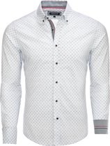 Wit Overhemd Met Ruit Motief Slim Fit Carisma 8480 - XL