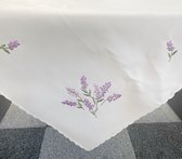 Tafelkleed - Wit met Lavendel - Vierkant 85 cm