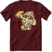 Hopman T-Shirt | Bier Kleding | Feest | Drank | Grappig Verjaardag Cadeau | - Burgundy - XXL