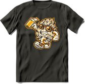 Hopman T-Shirt | Bier Kleding | Feest | Drank | Grappig Verjaardag Cadeau | - Donker Grijs - 3XL
