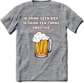 Tarwe Smoothie T-Shirt | Bier Kleding | Feest | Drank | Grappig Verjaardag Cadeau | - Donker Grijs - Gemaleerd - M