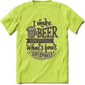 I Make Beer Disappear T-Shirt | Bier Kleding | Feest | Drank | Grappig Verjaardag Cadeau | - Groen - XL