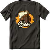 Bierpul T-Shirt | Bier Kleding | Feest | Drank | Grappig Verjaardag Cadeau | - Donker Grijs - XL