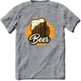 Bierpul T-Shirt | Bier Kleding | Feest | Drank | Grappig Verjaardag Cadeau | - Donker Grijs - Gemaleerd - M