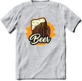 Bierpul T-Shirt | Bier Kleding | Feest | Drank | Grappig Verjaardag Cadeau | - Licht Grijs - Gemaleerd - XXL