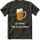 Zo Weekend, Tijd Om Bij Te Tanken T-Shirt | Bier Kleding | Feest | Drank | Grappig Verjaardag Cadeau | - Donker Grijs - L