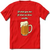 Ik Drink Geen Bier, Ik Drink Een Tarwe Smoothie T-Shirt | Bier Kleding | Feest | Drank | Grappig Verjaardag Cadeau | - Rood - M