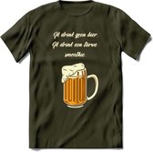 Ik Drink Geen Bier, Ik Drink Een Tarwe Smoothie T-Shirt | Bier Kleding | Feest | Drank | Grappig Verjaardag Cadeau | - Leger Groen - M