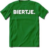 Biertje. T-Shirt | Bier Kleding | Feest | Drank | Grappig Verjaardag Cadeau | - Donker Groen - 3XL