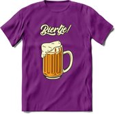 Biertje! T-Shirt | Bier Kleding | Feest | Drank | Grappig Verjaardag Cadeau | - Paars - S