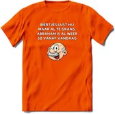 Biertjes lust hij maar al te graag T-Shirt | Grappig Abraham 50 Jaar Verjaardag Kleding Cadeau | Dames – Heren - Oranje - XL