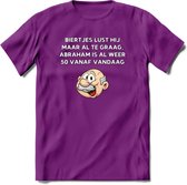 Biertjes lust hij maar al te graag T-Shirt | Grappig Abraham 50 Jaar Verjaardag Kleding Cadeau | Dames – Heren - Paars - M