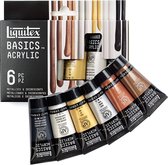 Liquitex Basics - Set de peinture acrylique - 6 couleurs métallisées - 22ml