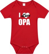 I love opa tekst baby rompertje rood baby jongens en meisjes - Kraamcadeau - Babykleding 80 (9-12 maanden)