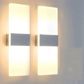 Lamp voor slaapkamer gang trapgat hal - SET van 2 stuks - zilver - 27x10cm - LED - 6w