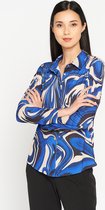 LOLALIZA Hemd met abstracte print - Blauw - Maat XL