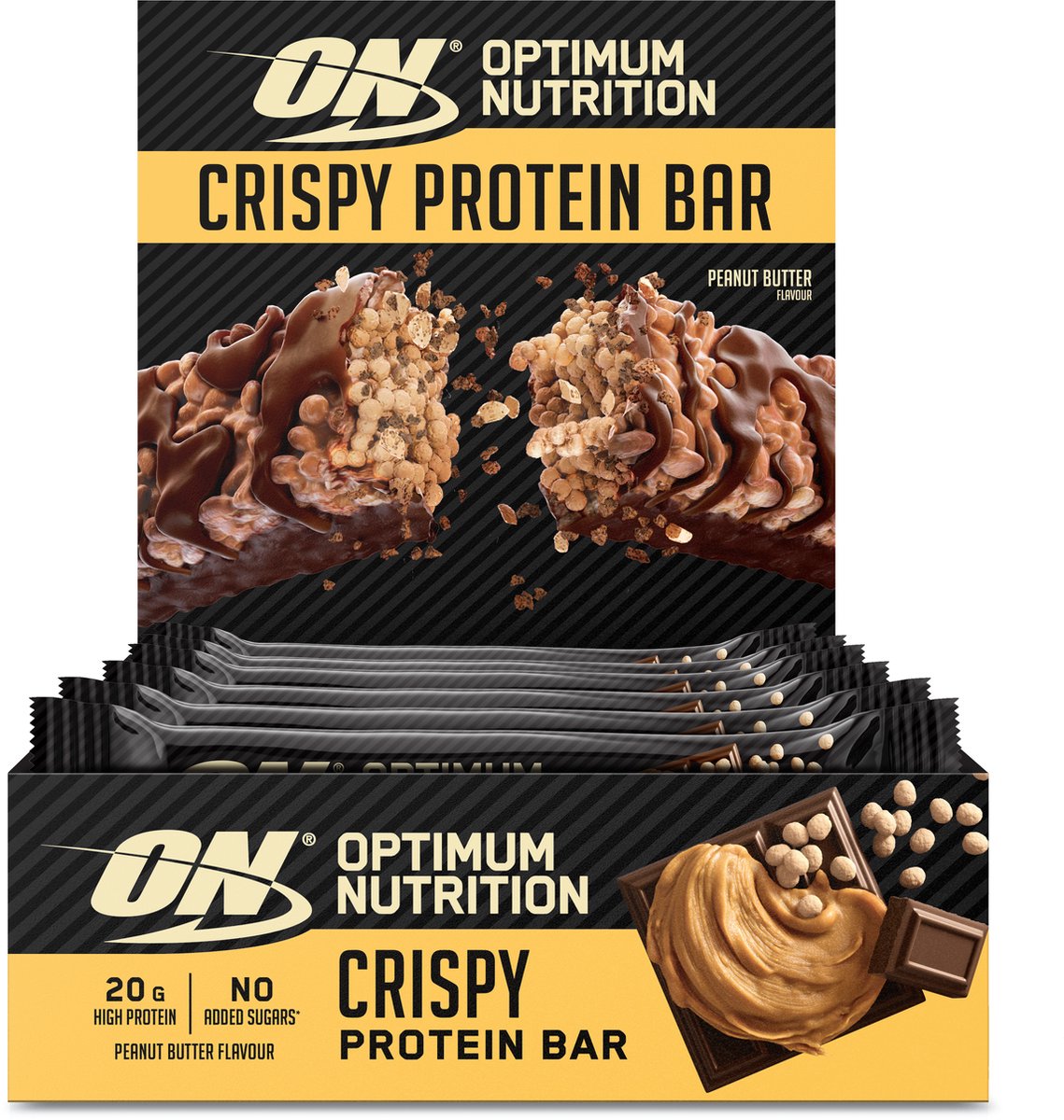 Goedkoopste Optimum Nutrition Protein Crisp Bar - Proteïne Repen - Peanut Butter - 10 Eiwitrepen (650 gram