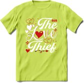 The Love Thief - Valentijn T-Shirt | Grappig Valentijnsdag Cadeautje voor Hem en Haar | Dames - Heren - Unisex | Kleding Cadeau | - Groen - 3XL