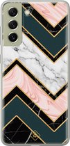 Casimoda® hoesje - Geschikt voor Samsung S21 FE - Marmer Triangles - Backcover - Siliconen/TPU - Multi