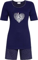 Blauwe shortama hart Ringella