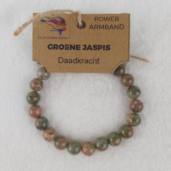 Powerarmbanden set "Belangrijke beslissing" - Groene Jaspis, Mosagaat, Tijgeroog - kralenarmband - edelstenen