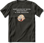 Iedereen mag het weten T-Shirt | Grappig Abraham 50 Jaar Verjaardag Kleding Cadeau | Dames – Heren - Donker Grijs - L